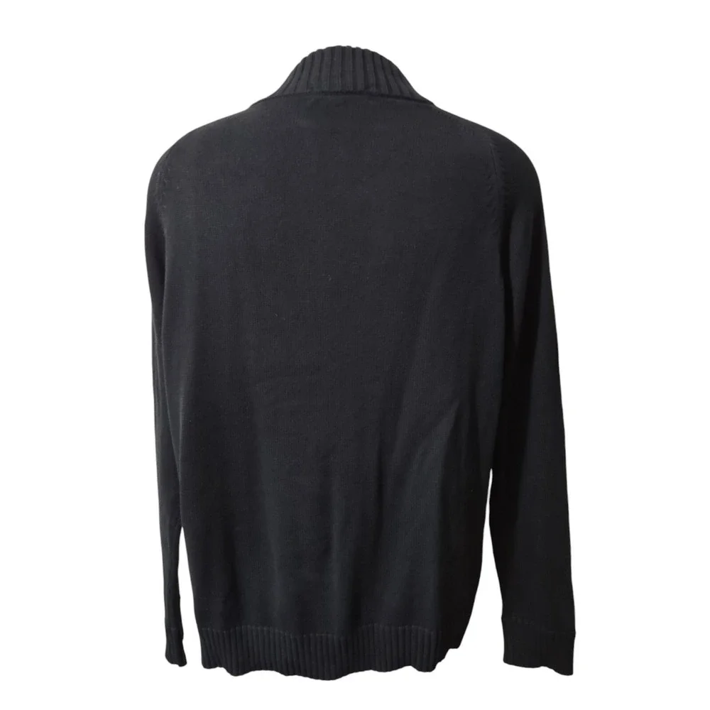 J.CREW Henley Knit Sweater Mens XL Navy Blue 100 Cotton Pullover Raglan 3 Button